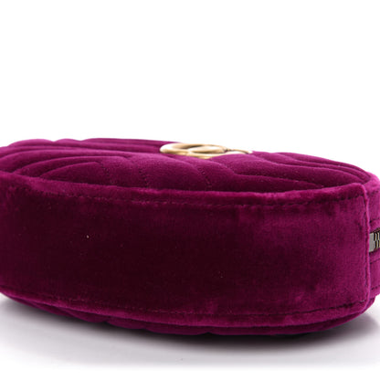 Gucci Velvet Matelasse GG Marmont Belt Bag 85 34 Fuchsia Violet Cyclamen 7 of 11