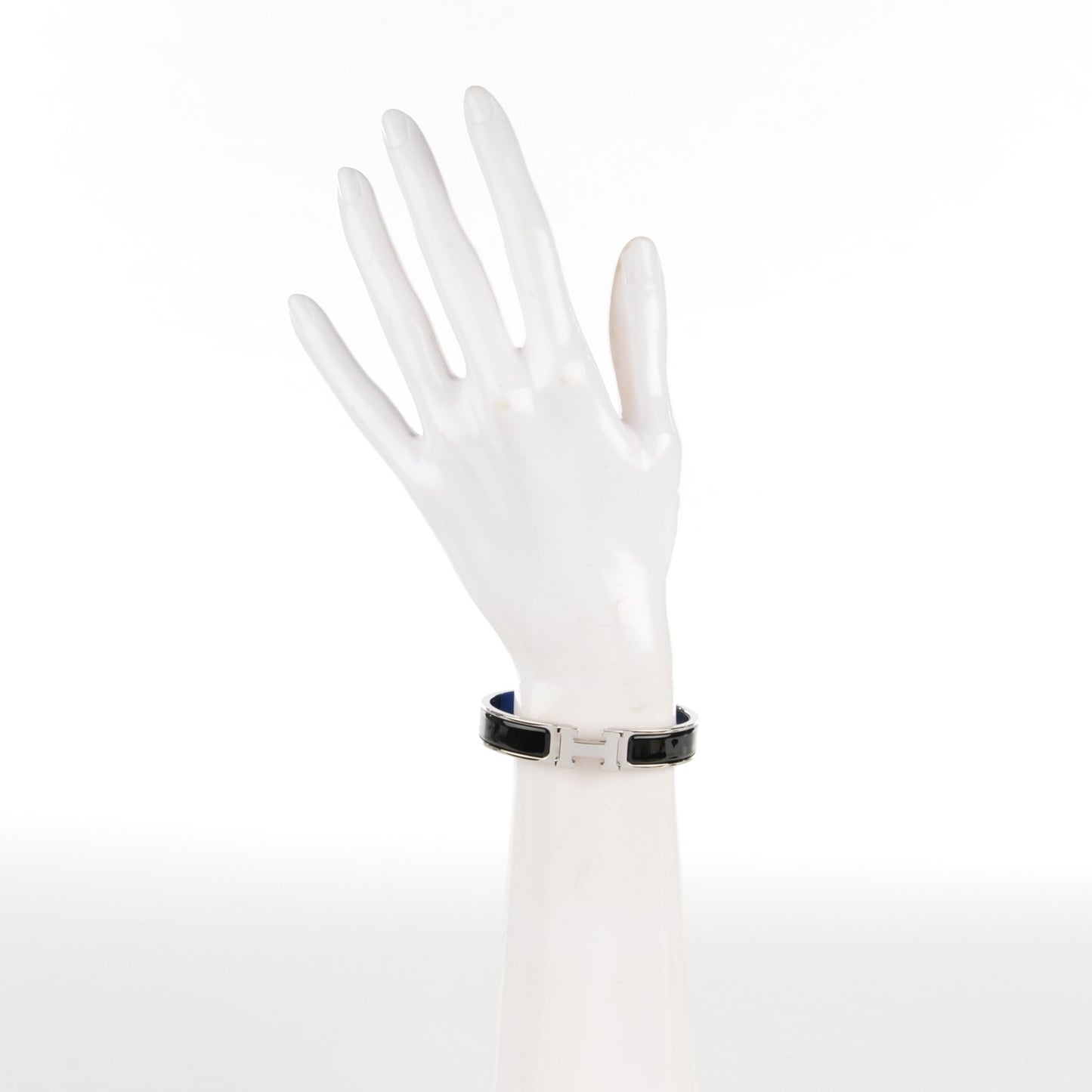 Enamel Narrow Clic Clac H Bracelet GM Black