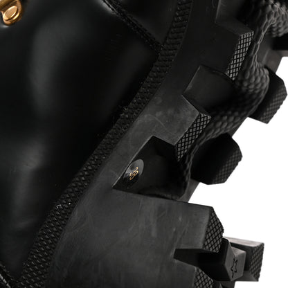 Gucci Calfskin Sylvie Web Womens Lace Up Combat Boots 38 Black 11 of 19