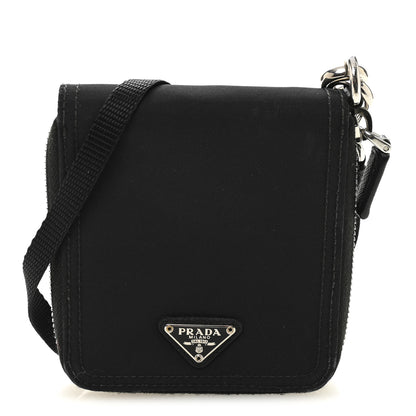 Prada Tessuto Nylon Zip Around Wallet On Strap Black 1 of 7