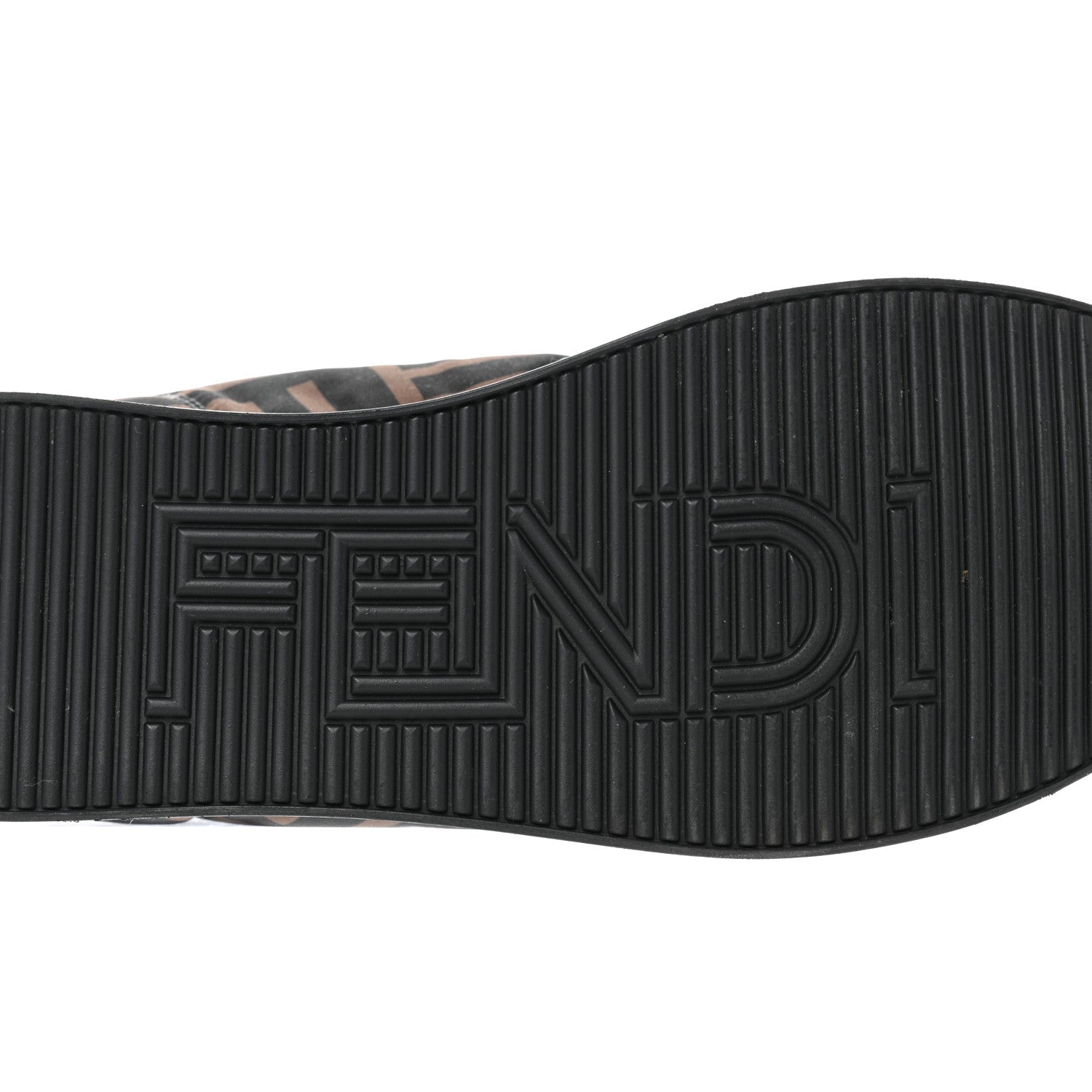 Fendi Nylon FF Reloaded High Top Sneakers 38.5 Tobacco Black 8 of 8