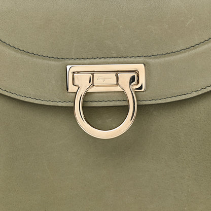 Salvatore Ferragamo Calfskin Sofia Rainbow Top Handle Bag Dark Olive Green 8 of 10