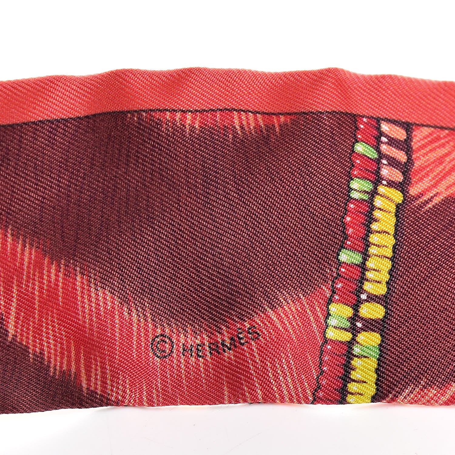 Hermes Silk Pelages Twilly Coral Orange Rouge 5 of 5