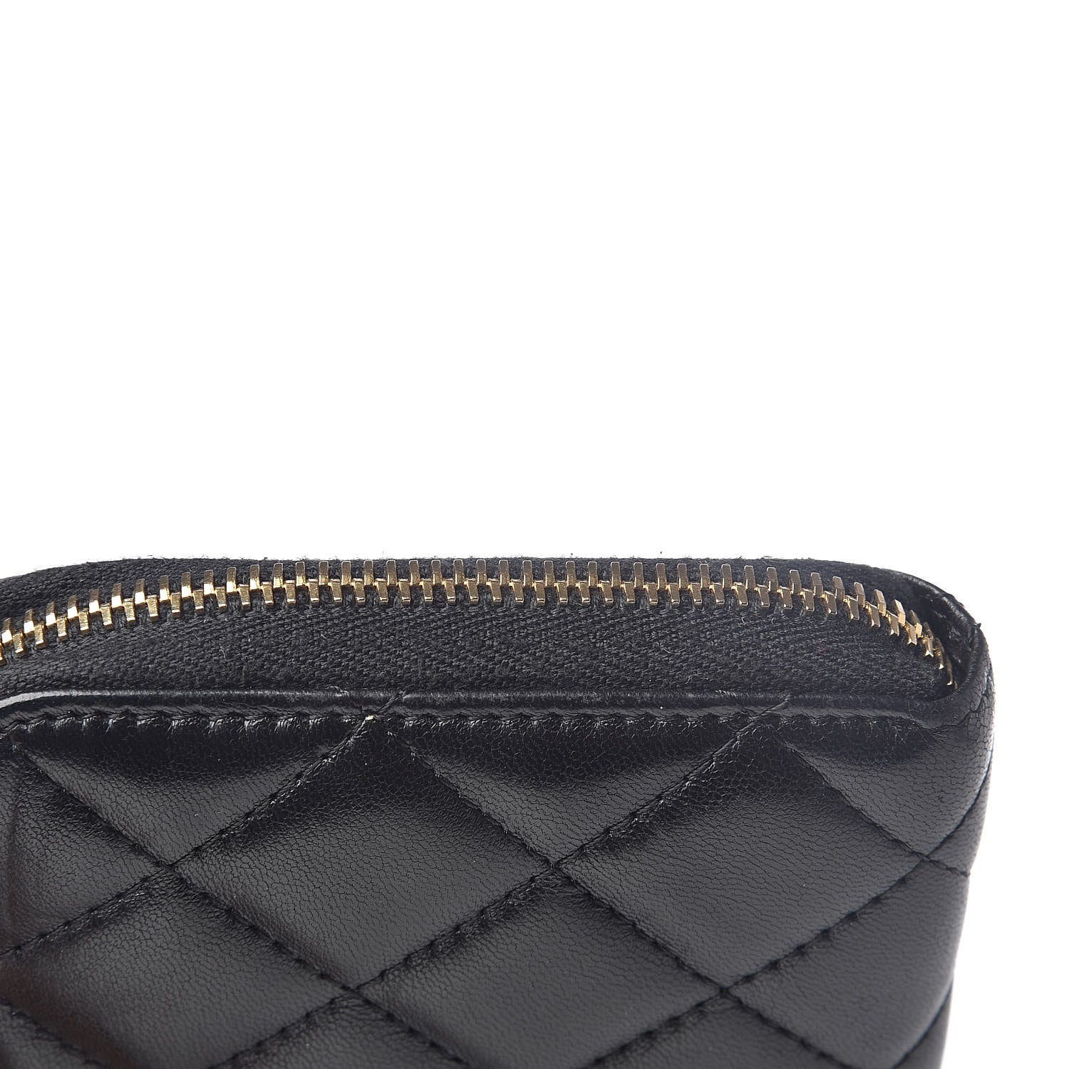 Chanel Lambskin Quilted Large Gusset Zip Around Wallet Black 9 of 11