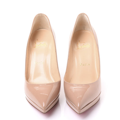 Christian Louboutin Patent Pigalle Plato 100 Pumps 35 Nude 2 of 8
