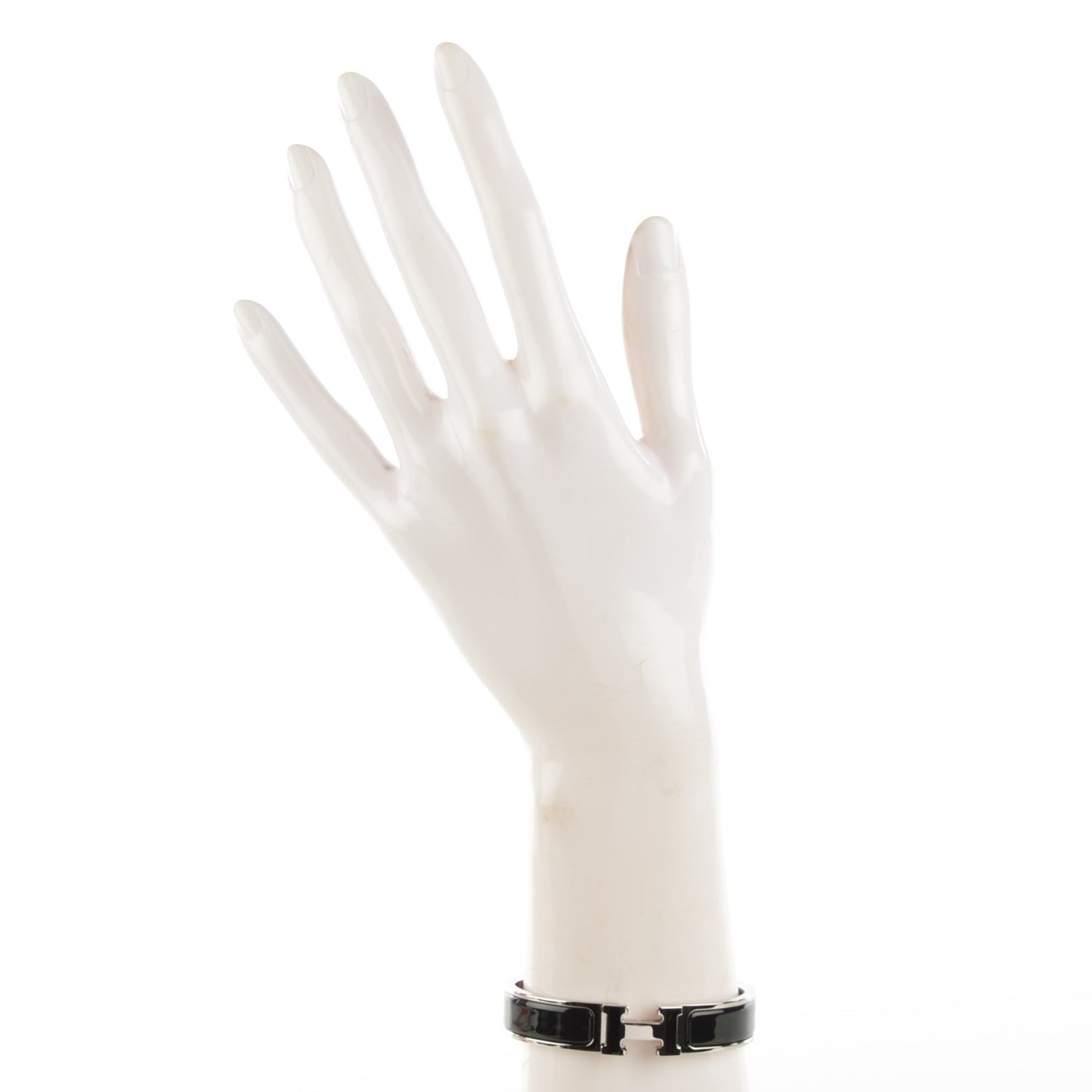 Enamel Narrow Clic Clac H Bracelet PM Black