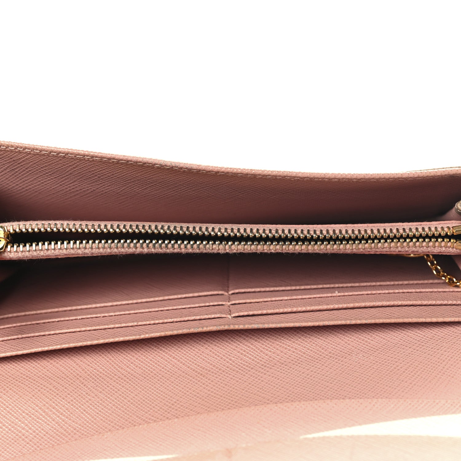 Prada Saffiano Bi-Color Metal Continental Flap Travel Wallet Cammeo Orchidea 6 of 11