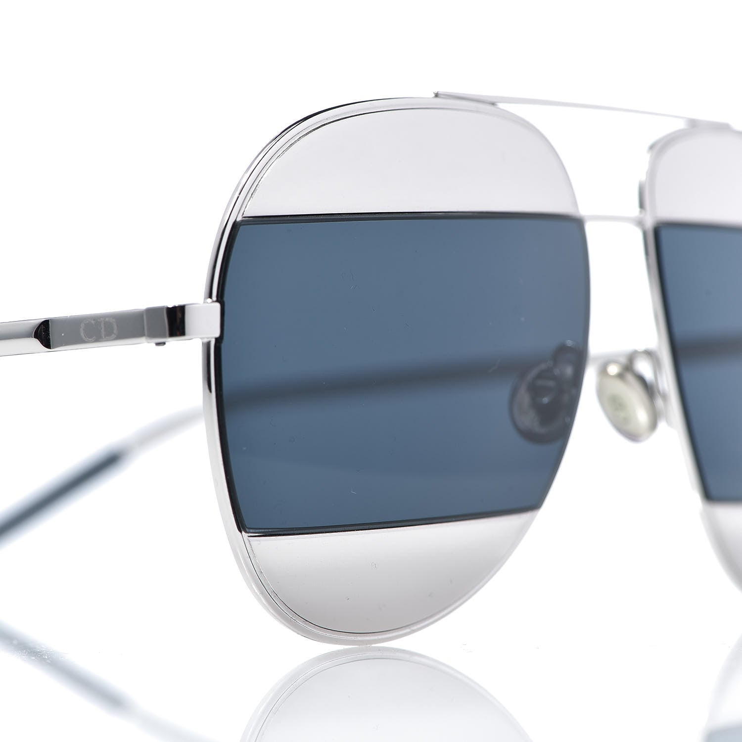 Christian Dior Split 1 Aviator Sunglasses Silver Blue 8 of 9