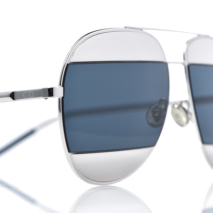 Christian Dior Split 1 Aviator Sunglasses Silver Blue 8 of 9