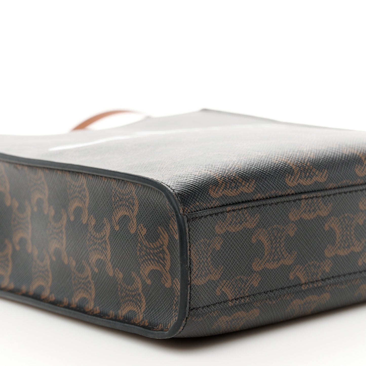 Triomphe Canvas Calfskin Mini Vertical Cabas Tan