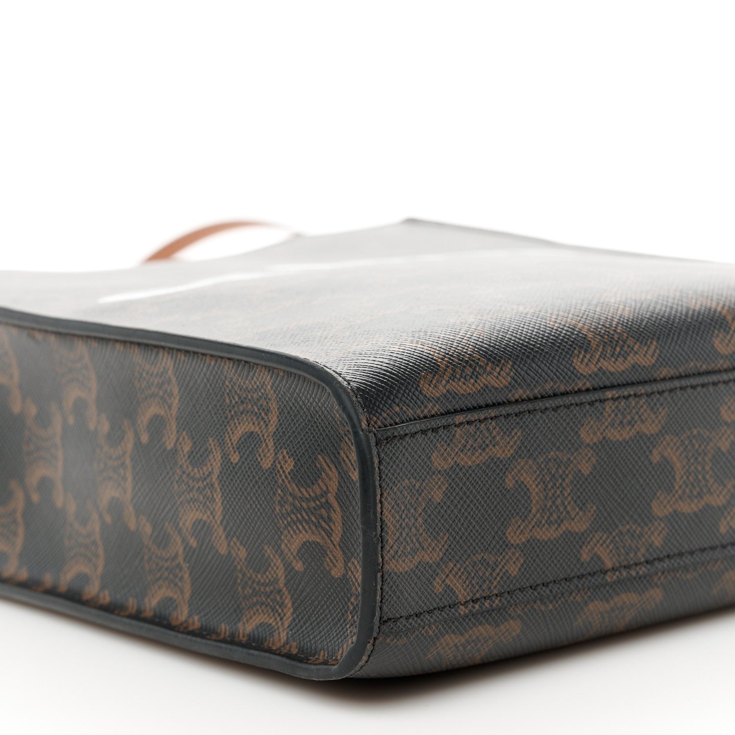Celine Triomphe Canvas Calfskin Mini Vertical Cabas Tan 8 of 10
