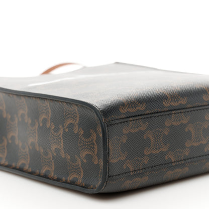 Celine Triomphe Canvas Calfskin Mini Vertical Cabas Tan 8 of 10