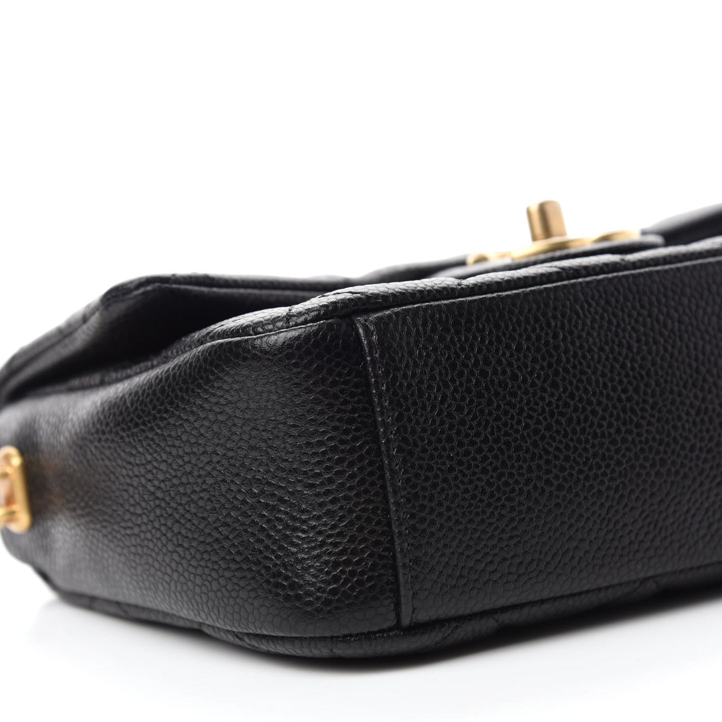 Caviar Quilted Mini Chain Soul Flap Black