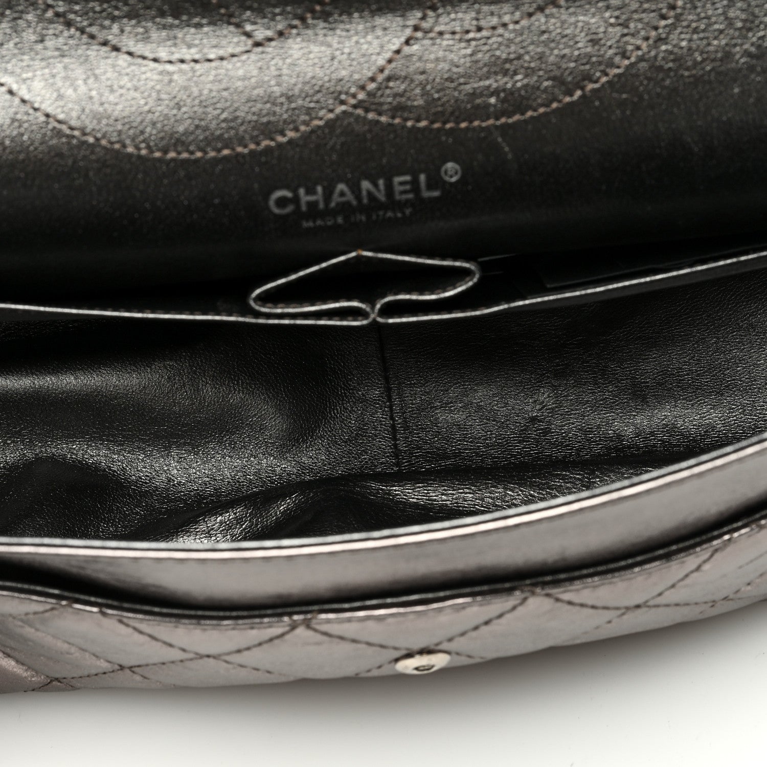 Chanel Metallic Aged Calfskin Quilted 2.55 Reissue 228 Flap Pewter 5 of 10