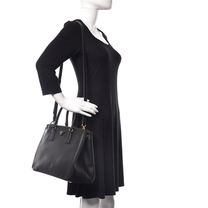 Prada Saffiano Medium Galleria Double Zip Tote Black 2 of 9