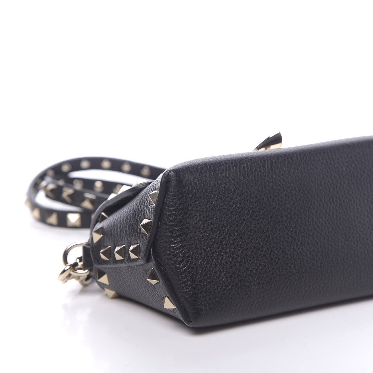 Valentino Garavani Pebbled Calfskin Mini Rockstud Crossbody Bag Black 8 of 9