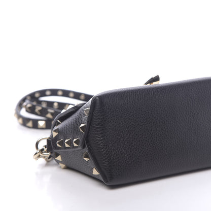 Valentino Garavani Pebbled Calfskin Mini Rockstud Crossbody Bag Black 8 of 9