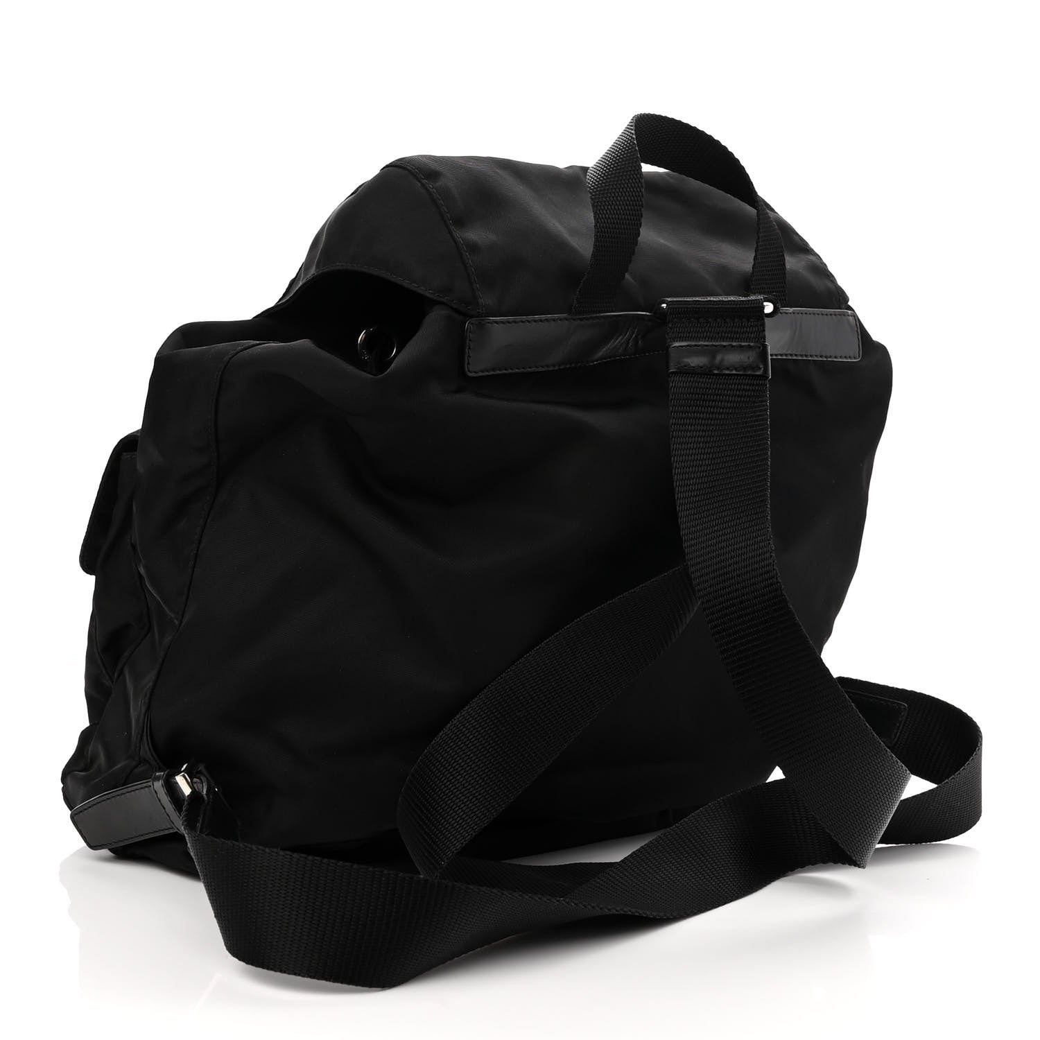 Prada Tessuto Nylon Vitello Backpack Black 2 of 9
