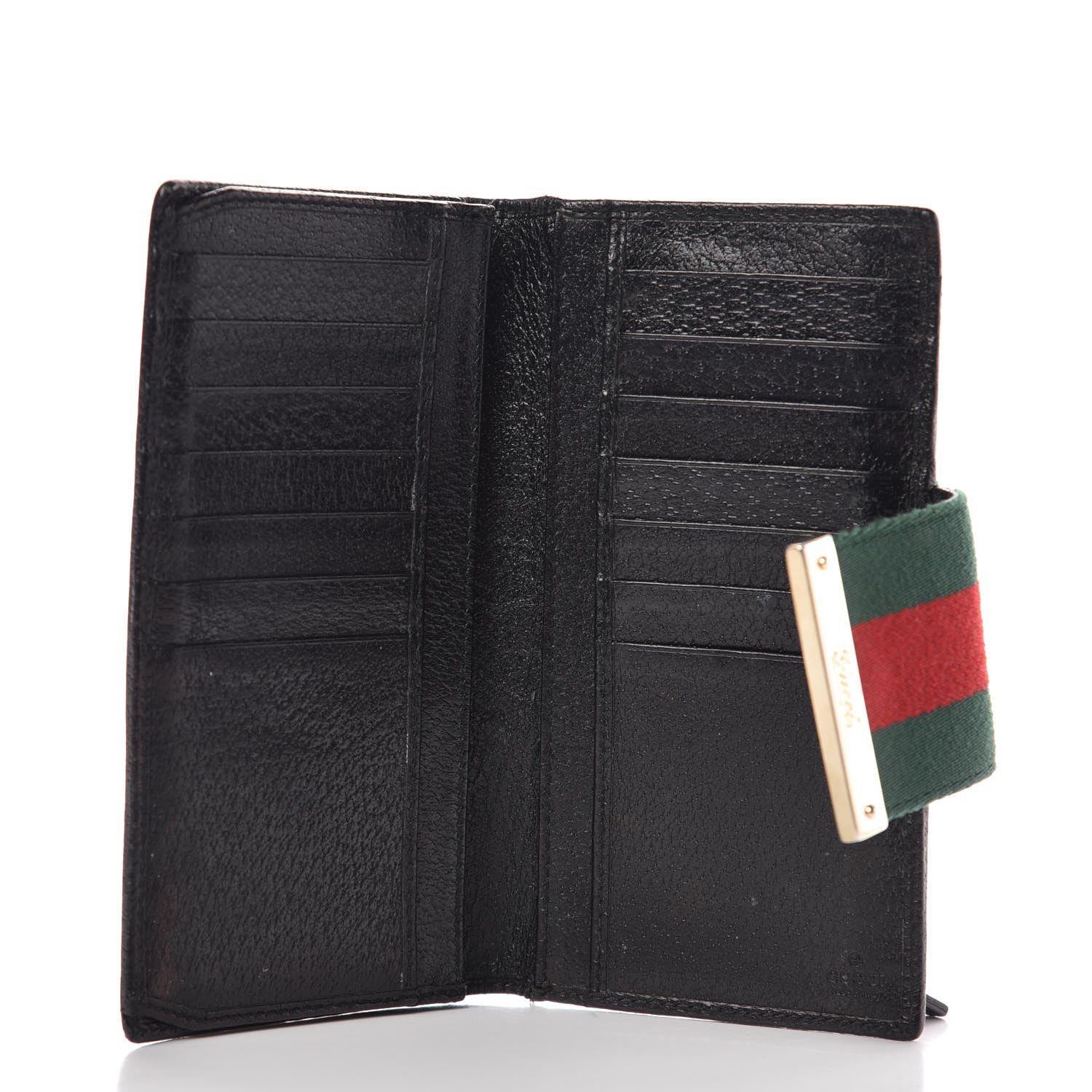 Gucci Monogram Ladies Web Continental Wallet Black 5 of 11