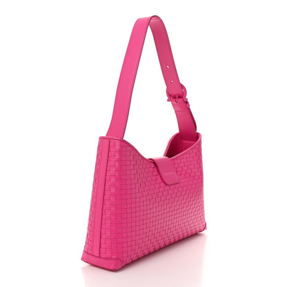 Salvatore Ferragamo Calfskin Intreccio Trifolio Shoulder Bag Hot Pink 3 of 11