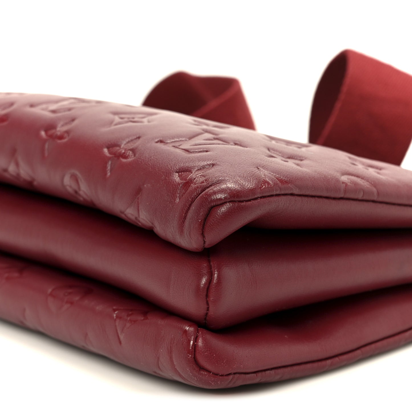 Lambskin Embossed Monogram Coussin PM Wine