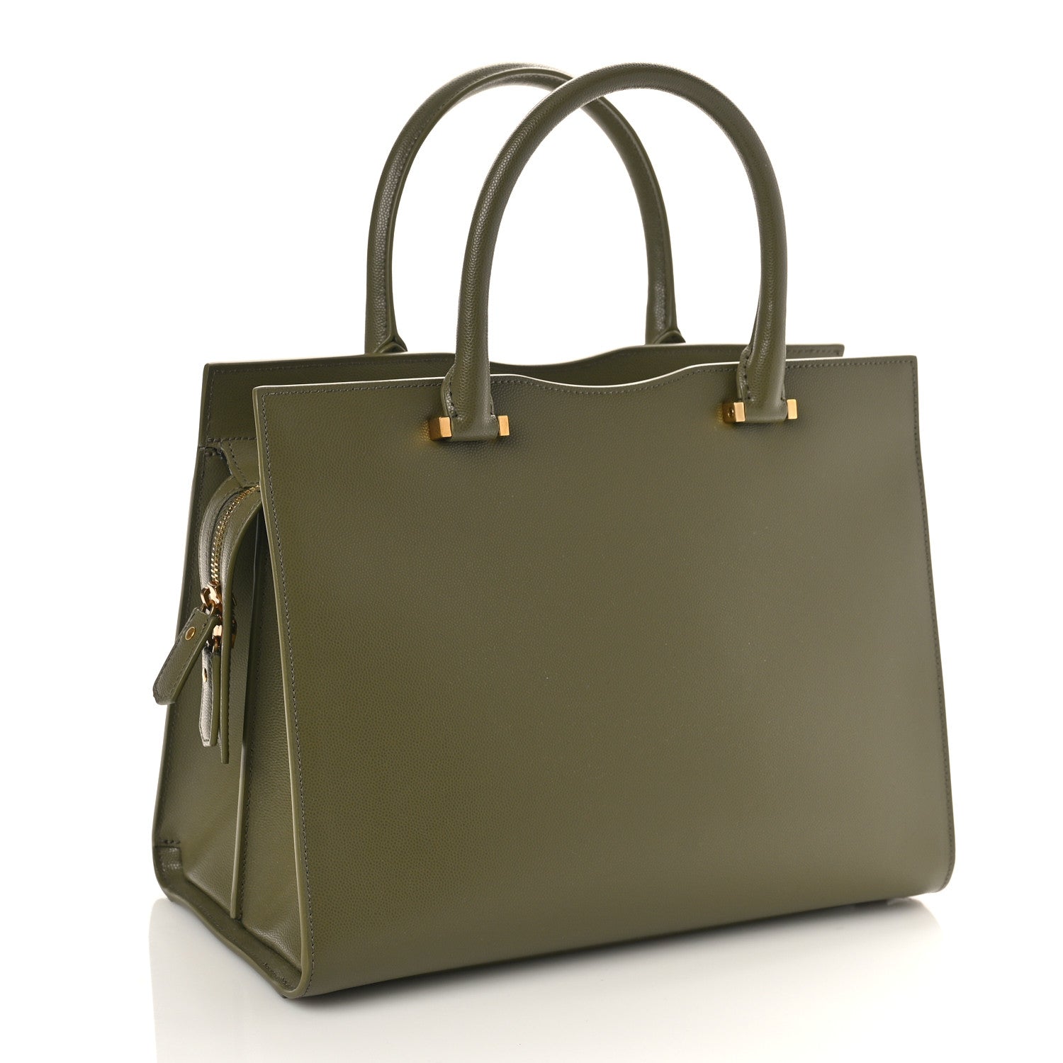 Saint Laurent Grain De Poudre Medium Uptown Tote Vert Kaki 3 of 8