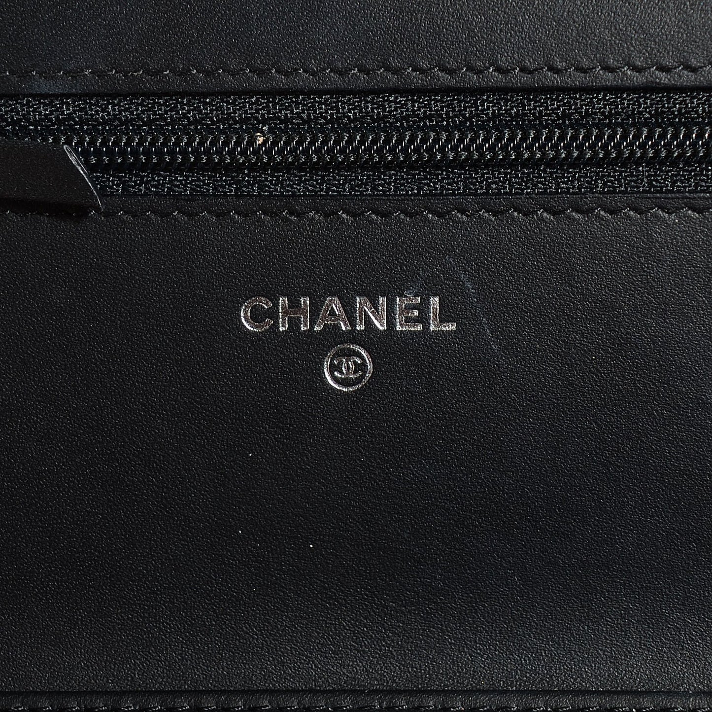 Aged Calfskin Lucky Charms Casino 2.55 Reissue Wallet on Chain WOC Black