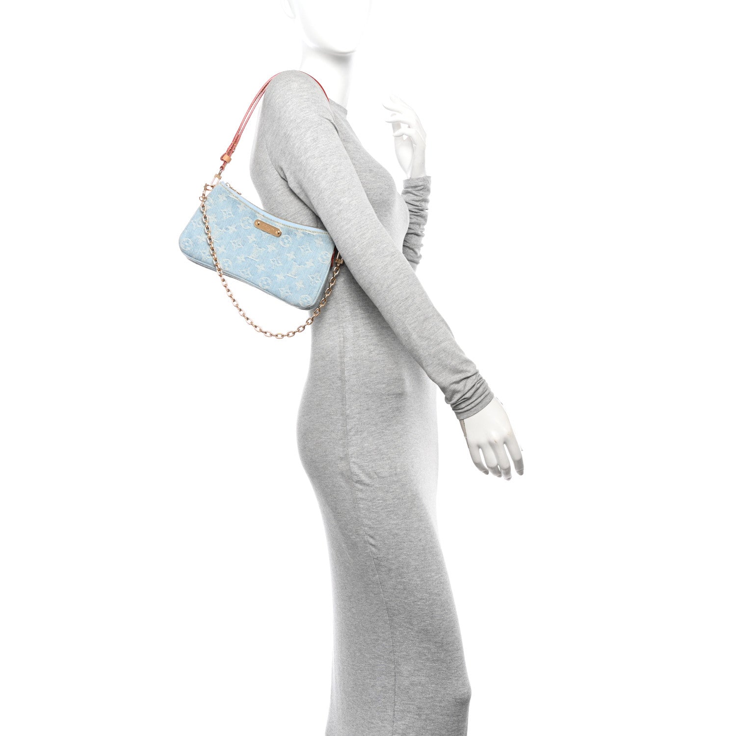 Louis Vuitton Monogram Denim Liv Pochette Sky Blue 3 of 10