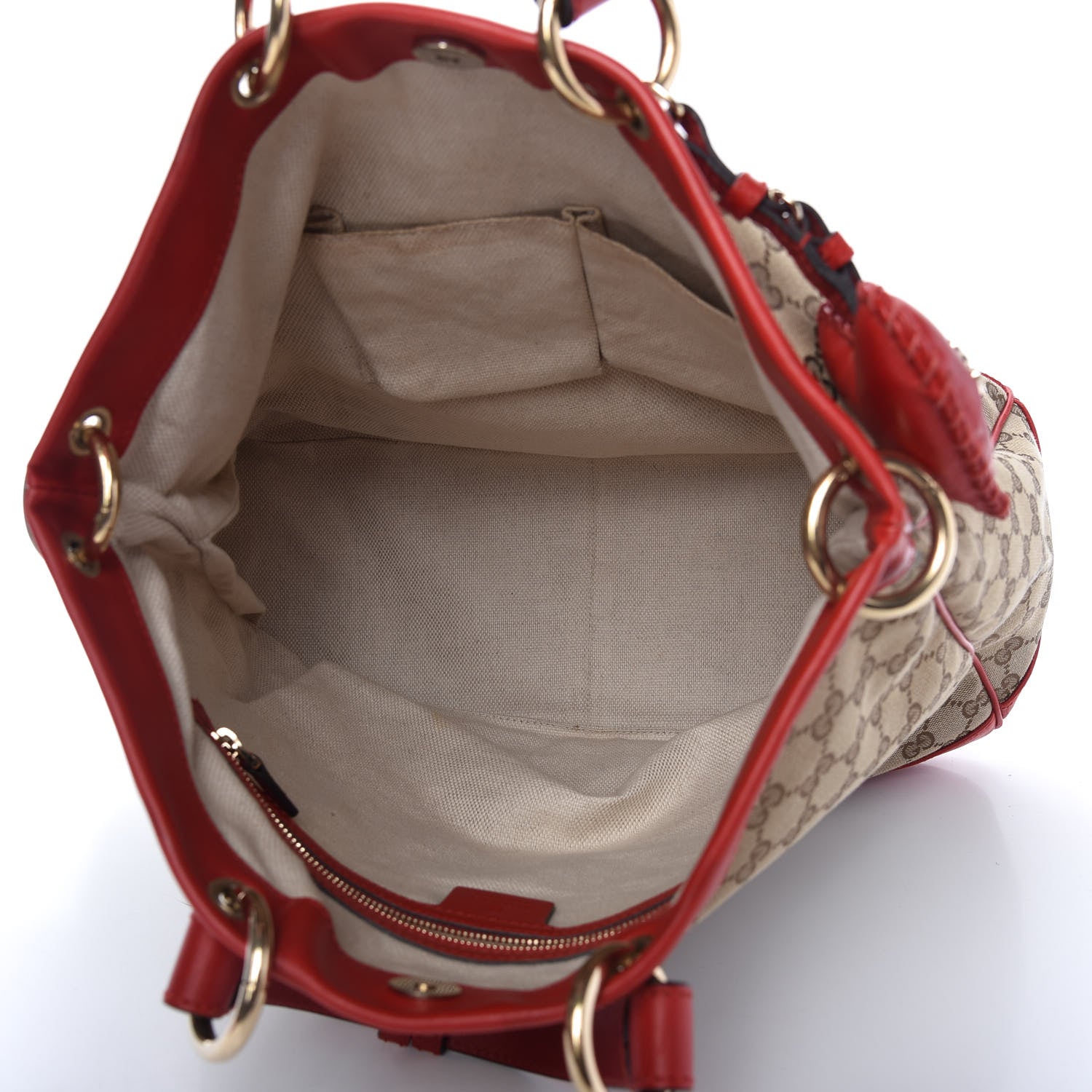 Gucci Monogram Medium Valentine Top Handle Bag Red 5 of 10