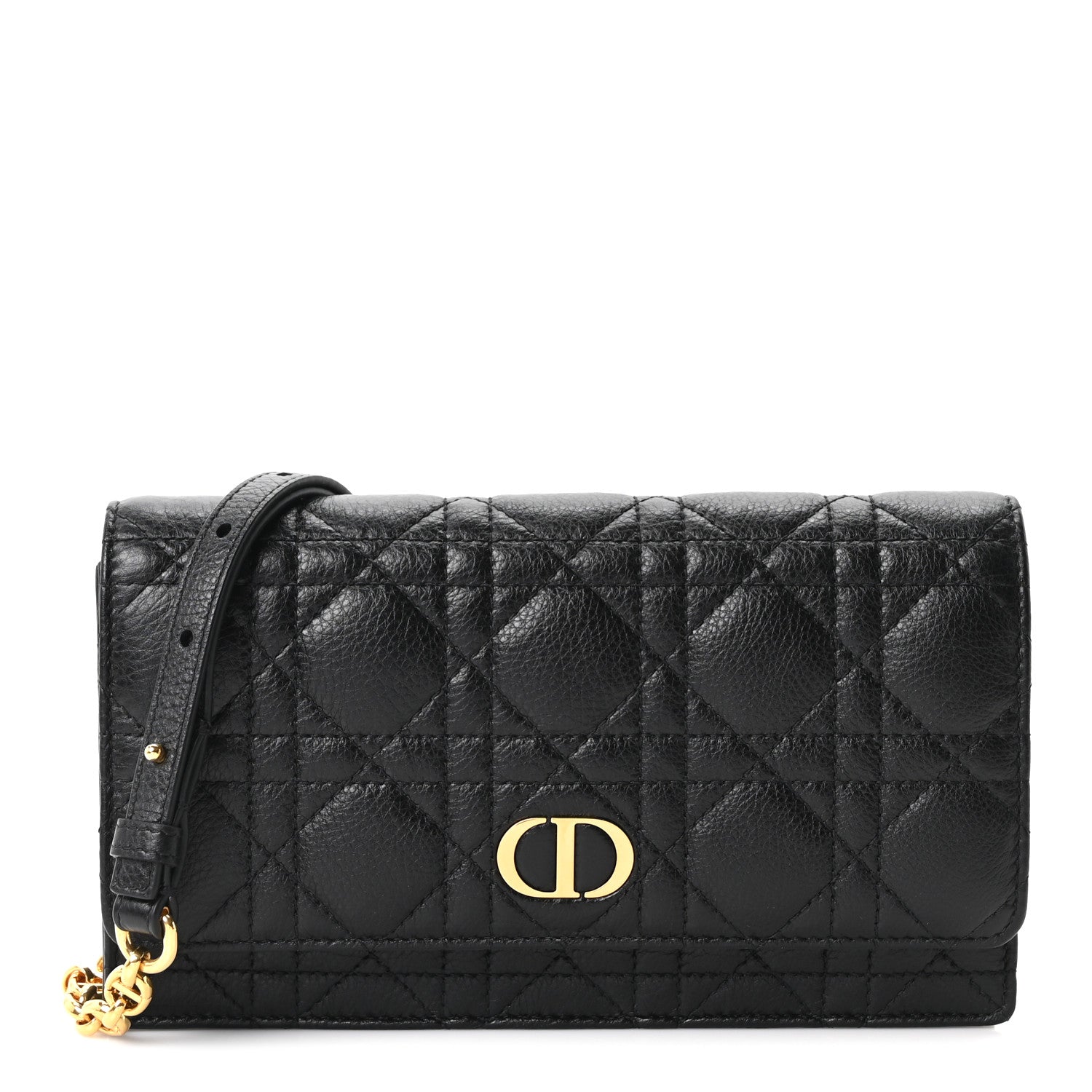 Christian Dior Supple Calfskin Caro Pouch with Chain Black 1 of 11