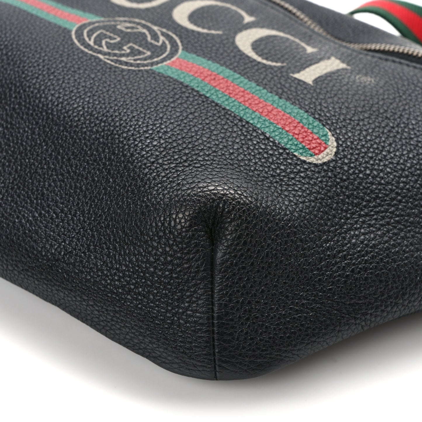 Grained Calfskin Logo Belt Bag Black