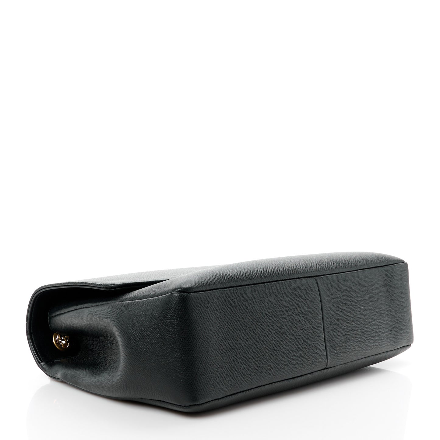 Grained Calfskin BB Round Shoulder Bag Black