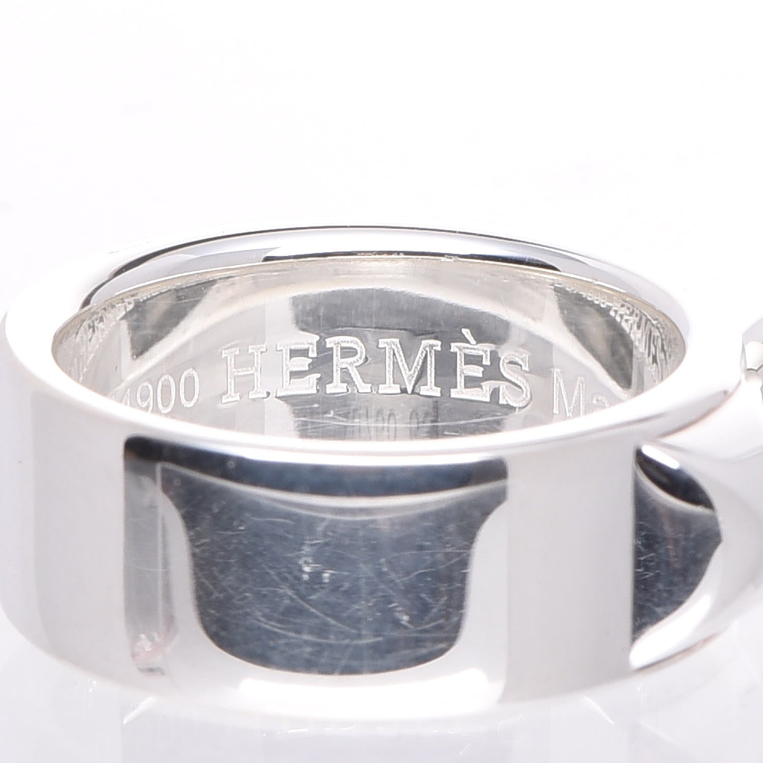 Hermes Sterling Silver 18K Rose Gold Diamond Collier De Chien PM Ring 53 6.25 5 of 8