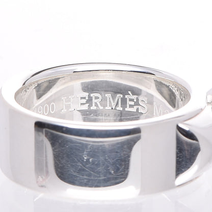 Hermes Sterling Silver 18K Rose Gold Diamond Collier De Chien PM Ring 53 6.25 5 of 8