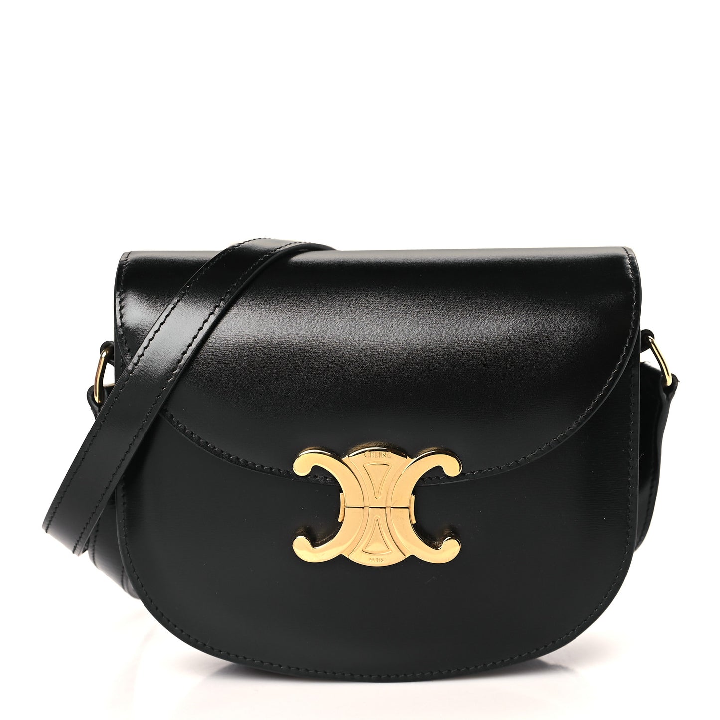Shiny Calfskin Teen Besace Black
