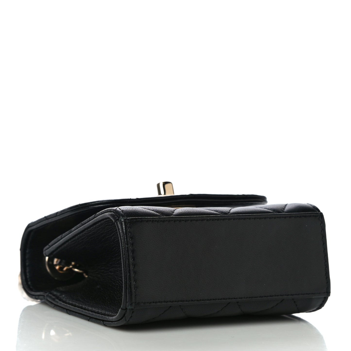 Lambskin Quilted Mini Trendy CC Clutch With Chain Black