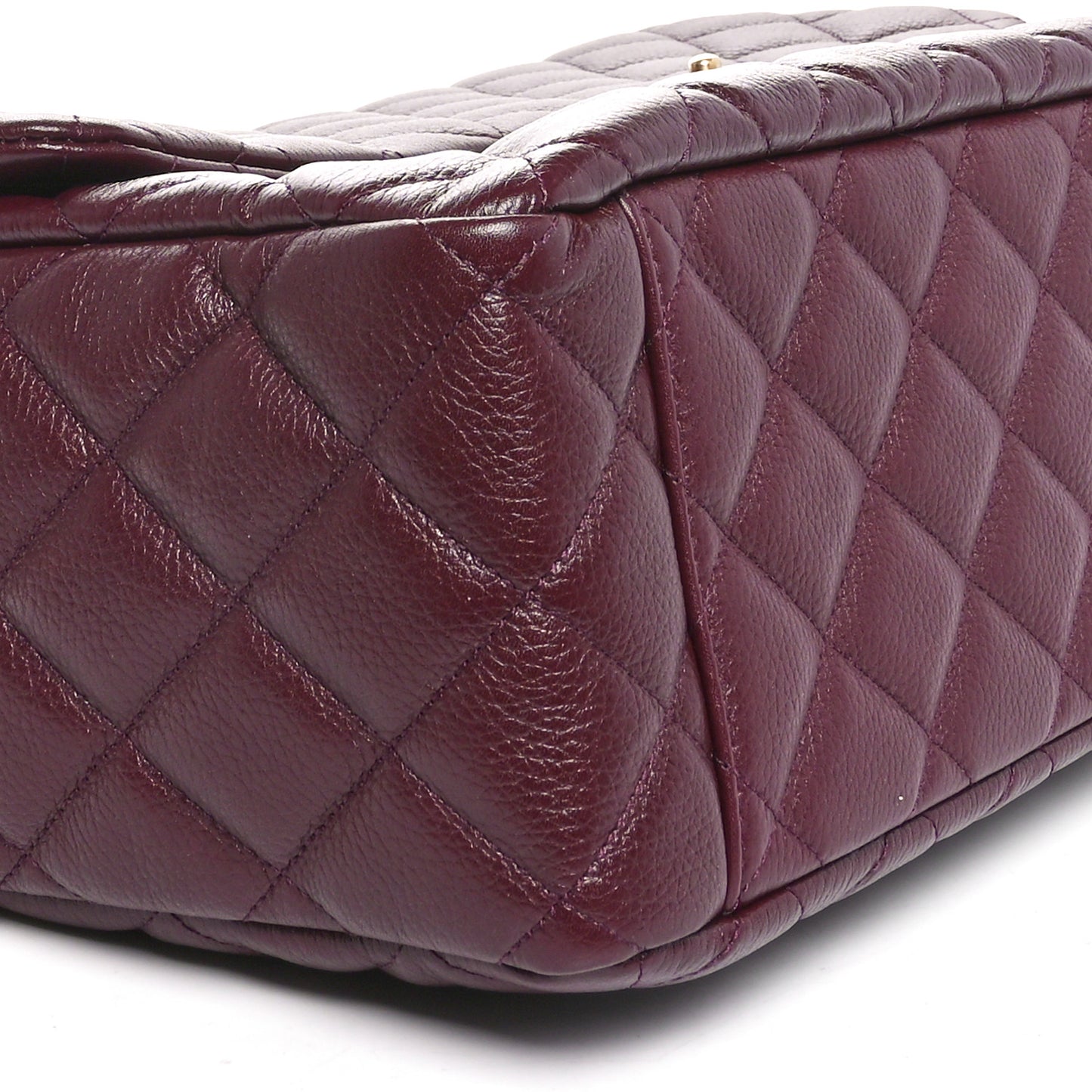 Caviar Quilted XXL Travel Flap Bag Burgundy