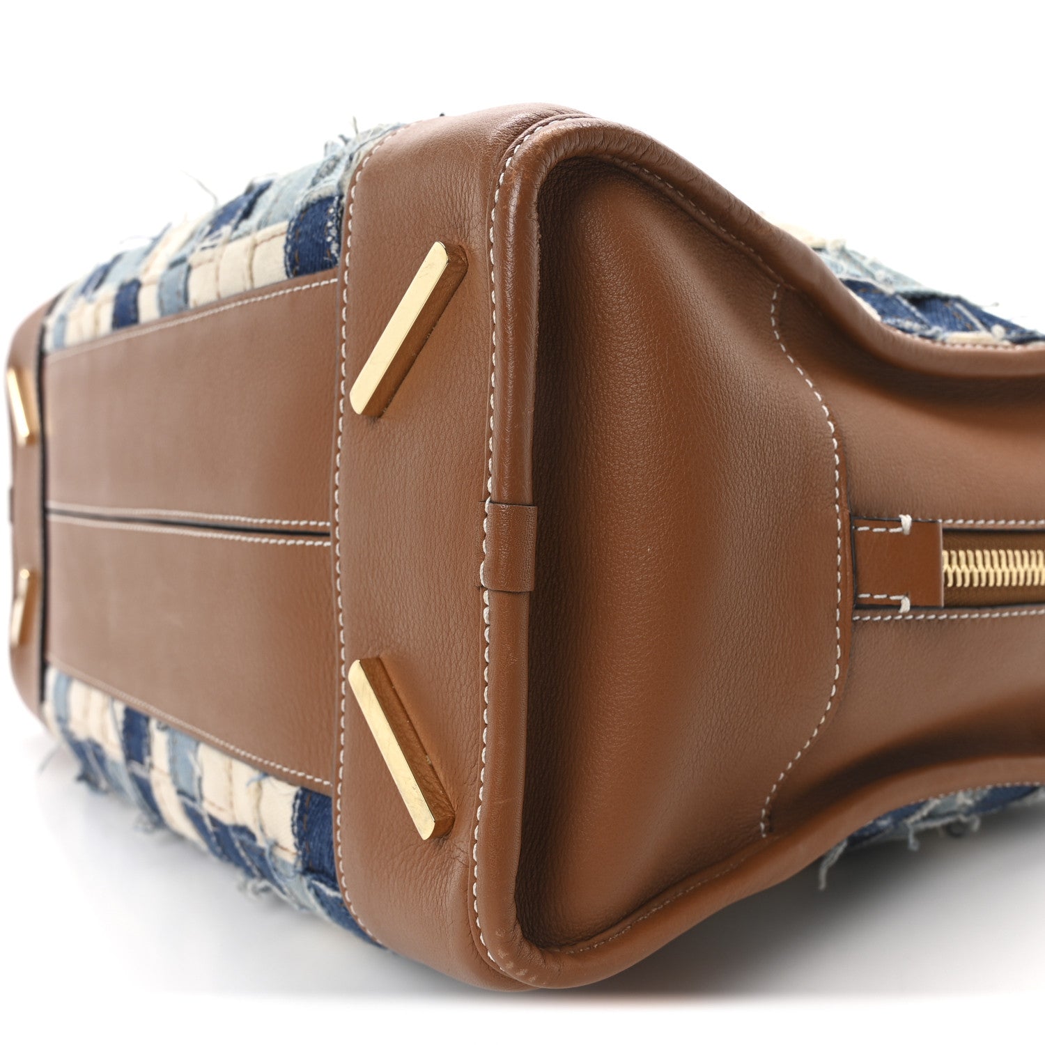 Loewe Jacquard Denim Calfskin Amazona 36 Blue Brown 9 of 9