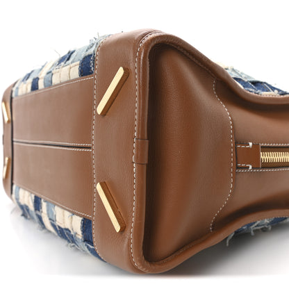 Loewe Jacquard Denim Calfskin Amazona 36 Blue Brown 9 of 9