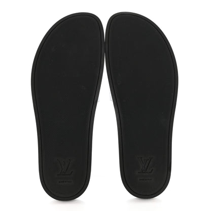 Louis Vuitton Rubber Monogram Eclipse Mens Waterfront Mules 10 Black 5 of 8