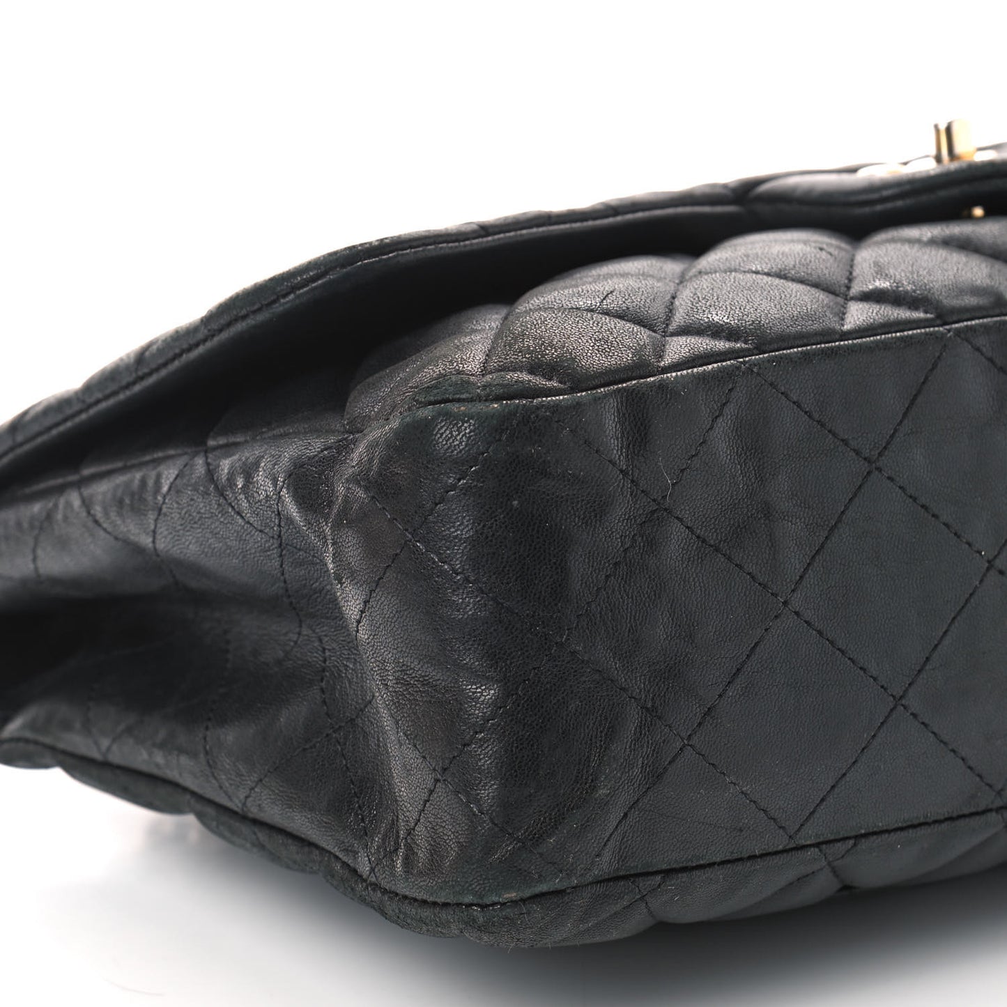 Lambskin Quilted Jumbo Single Flap Black