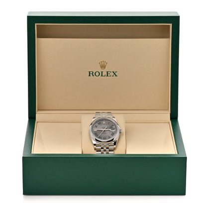 Rolex Stainless Steel 36mm Oyster Perpetual Wimbledon Datejust Watch Slate 126200 5 of 5