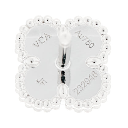 Van Cleef & Arpels 18K White Gold Turquoise Sweet Alhambra Earrings 4 of 5