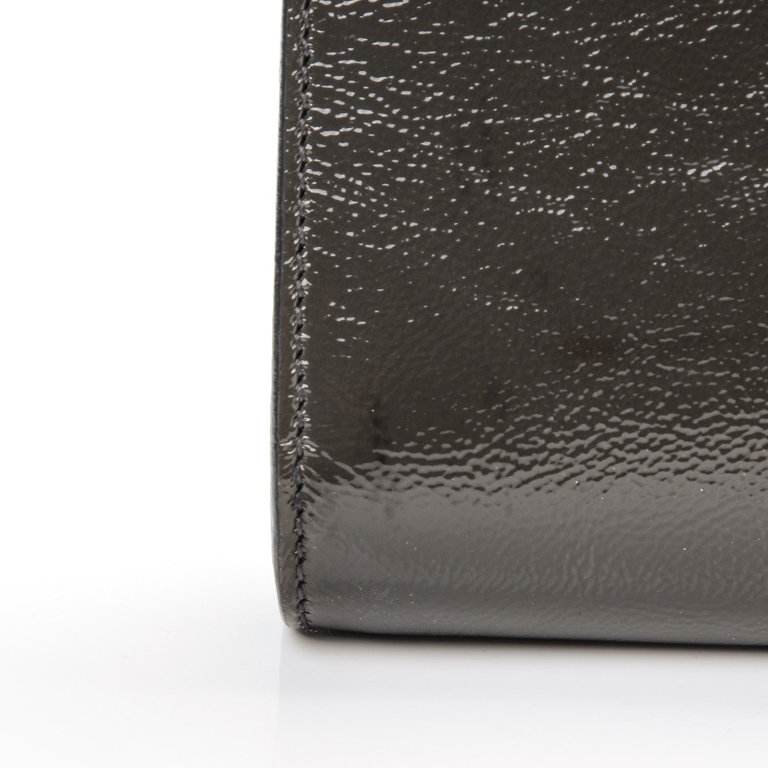 Saint Laurent Textured Patent Monogram Large Belle de Jour Clutch Grey 13 of 15