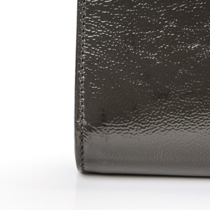 Saint Laurent Textured Patent Monogram Large Belle de Jour Clutch Grey 13 of 15