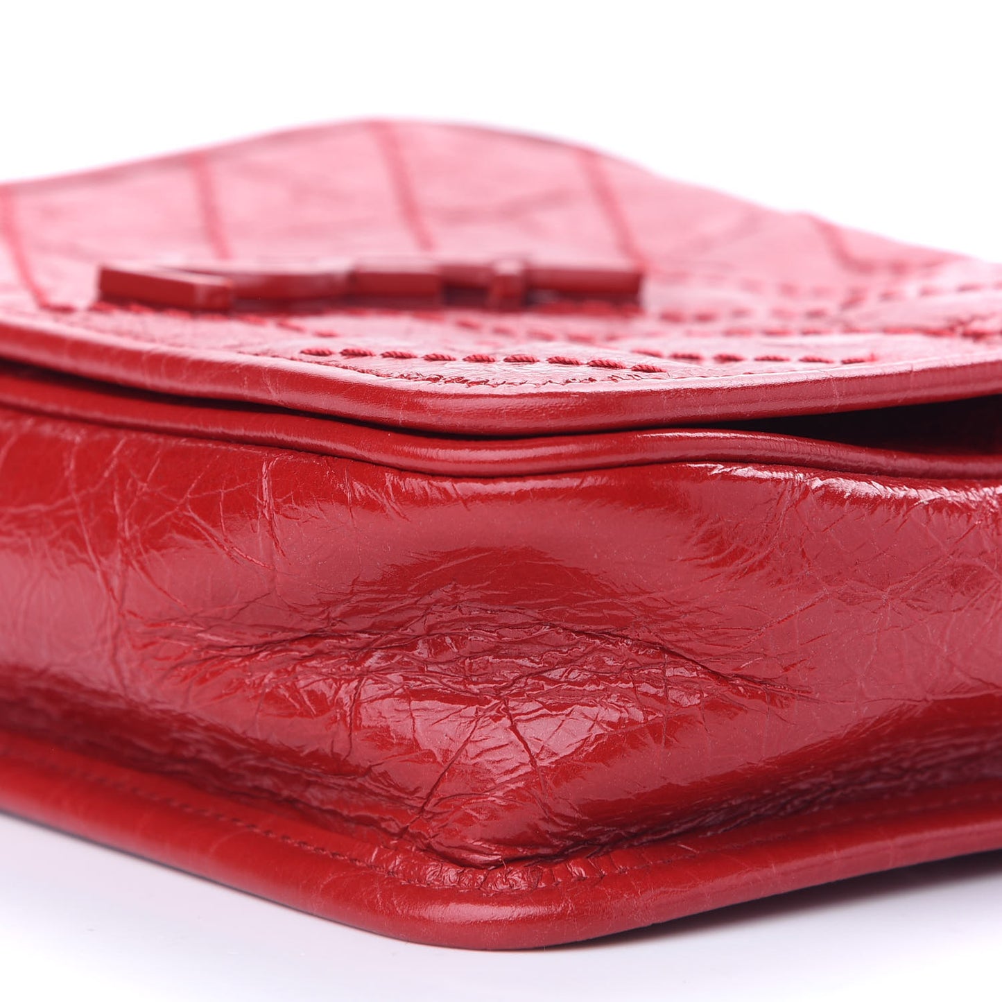 Crinkled Calfskin Matelasse Monogram Niki Chain Wallet Rouge Eros