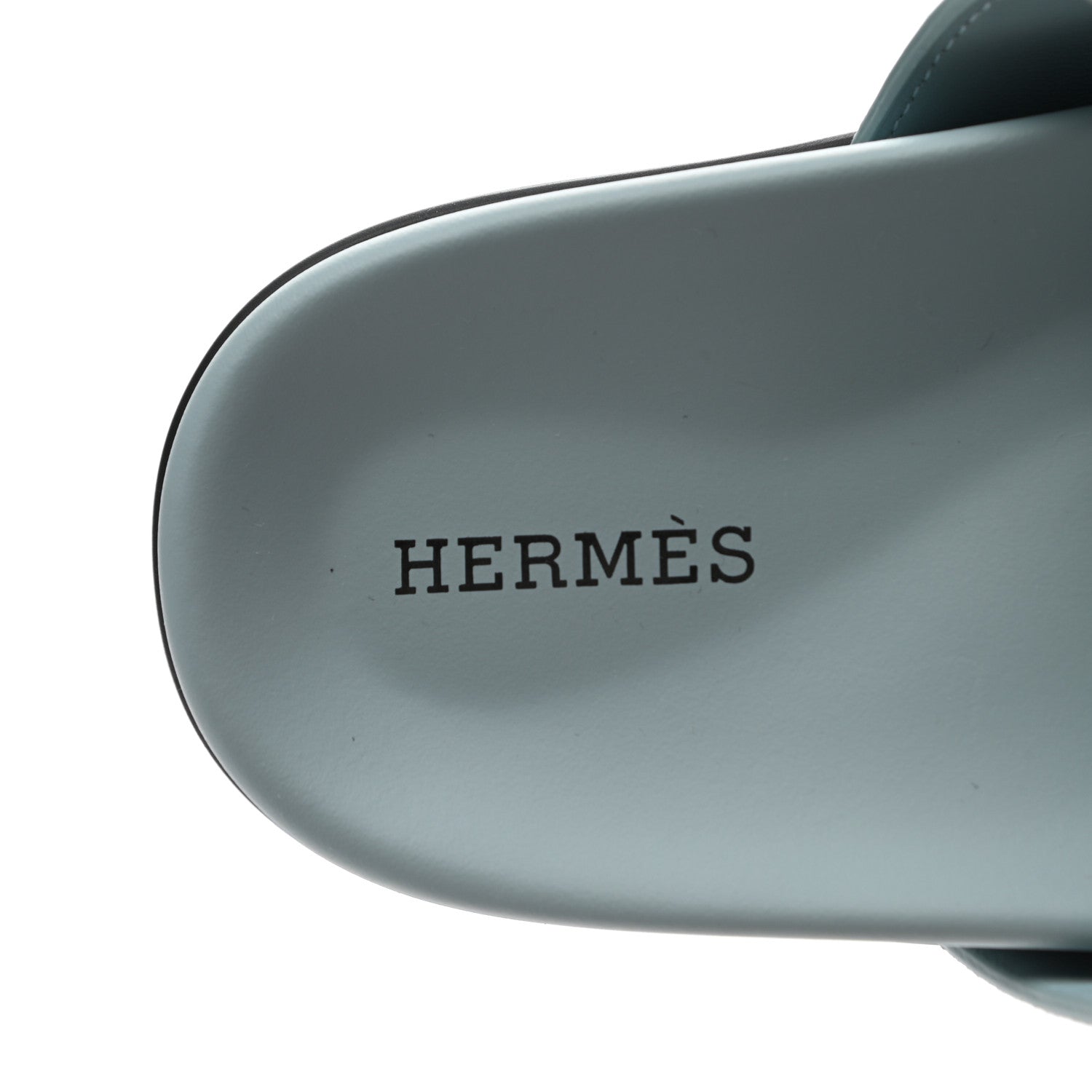Hermes Suede Goatskin Womens Chypre Sandals 36 Vert d'Eau 7 of 8
