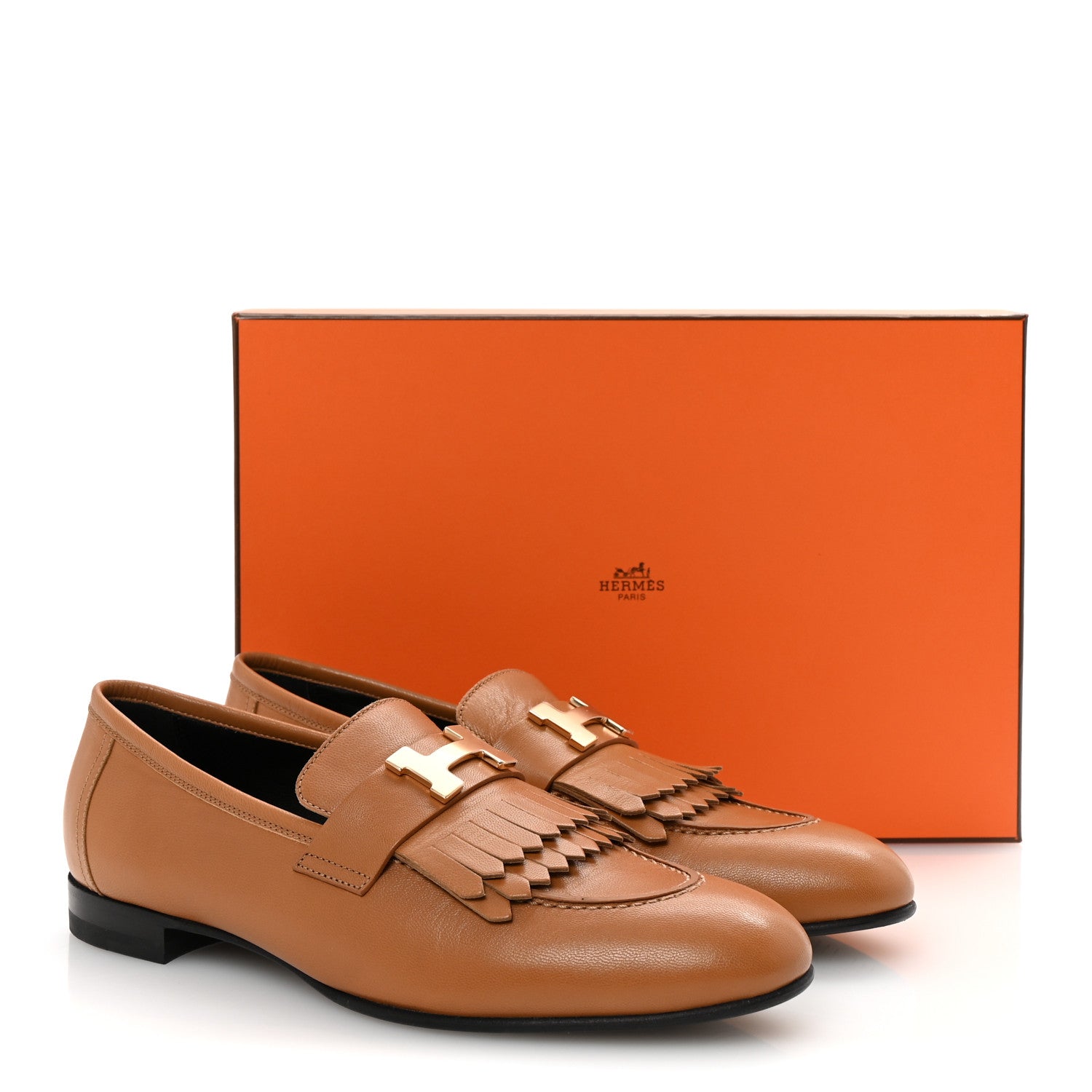 Hermes Goatskin Womens Royal Loafers 39 Naturel 10 of 10