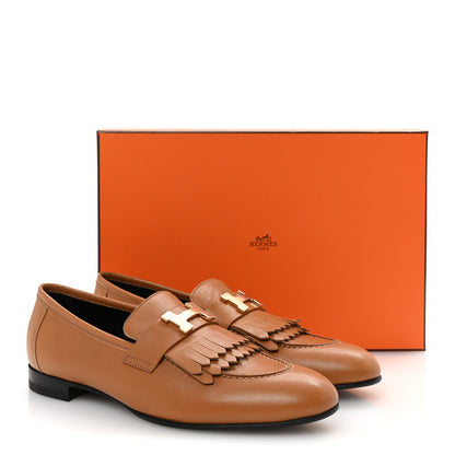 Hermes Goatskin Womens Royal Loafers 39 Naturel 10 of 10