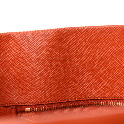 Prada Saffiano Lux Double Handle Shopping Tote Papaya 11 of 12